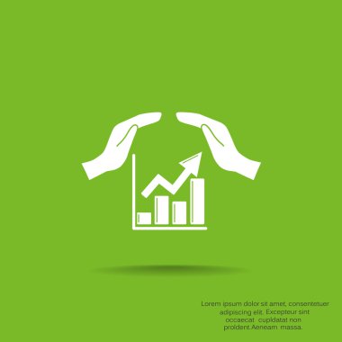 Eller simgesini içeren yükselen grafiği