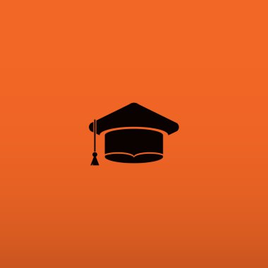 Akademik şapka basit web simgesi