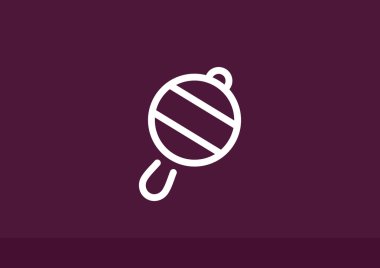 Icône de hochet de bébé simple, contour vector illustration