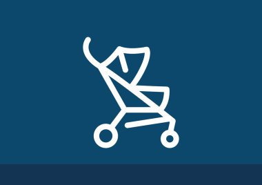 Basit bebek arabası anahat web simgesi