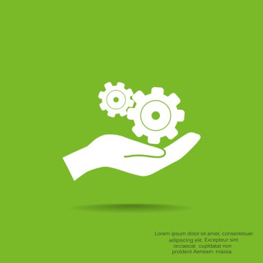 El basit simgesi üzerinde yuvarlak Dişliler