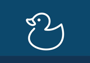 Oyuncak ördek yavrusu anahat web simgesi