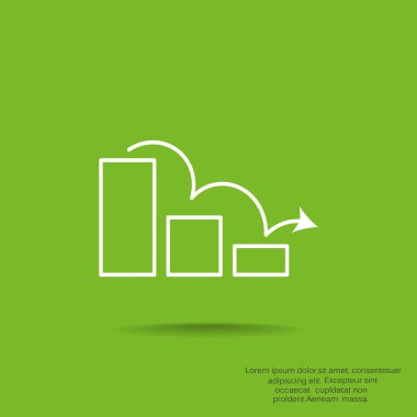 Grafik simgesi üzerinde Eğri ok