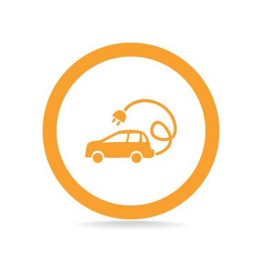 Elektrik araba basit web simgesi