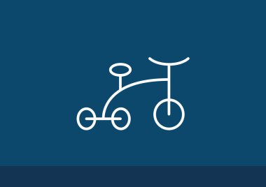 Bebek üç tekerlekli bisiklet basit simgesi