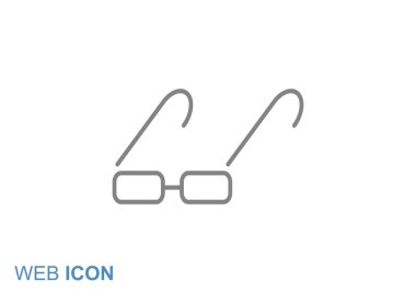 Basit dikdörtgen gözlük simgesi