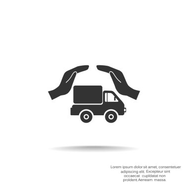 Eller web simgesi ile kamyon