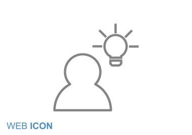 İnsan ve ampul basit simgesi