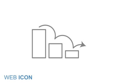 Grafik simgesi üzerinde Eğri ok