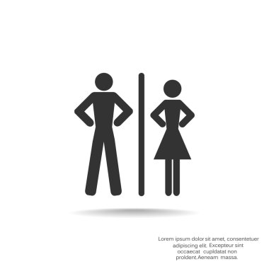 Cinsiyet işaretleri ile WC simgesi