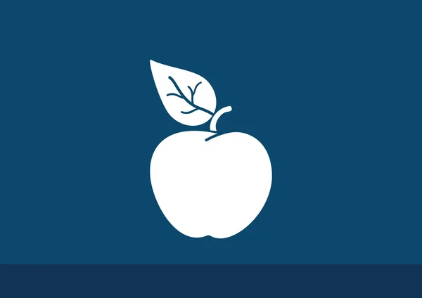 Manzana con icono de hoja web — Archivo Imágenes Vectoriales