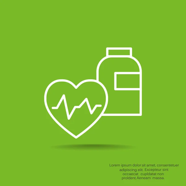 Médecine cardiaque icône web simple — Image vectorielle