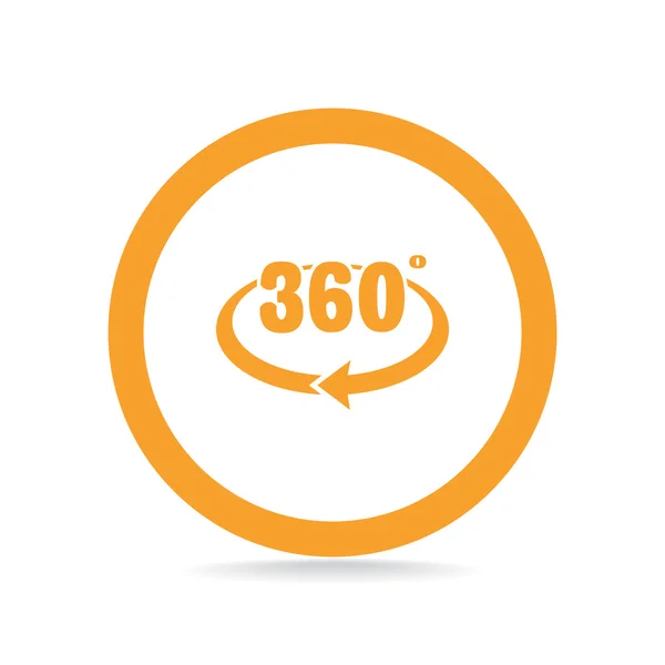 360 degreece met afgeronde pijlpictogram — Stockvector