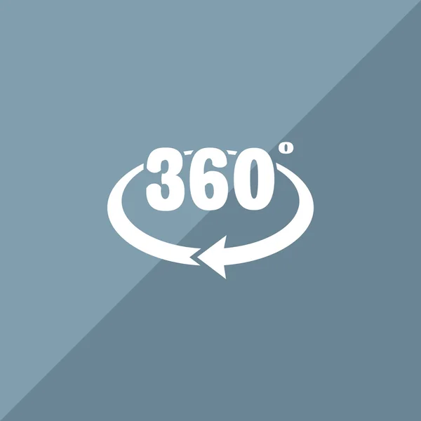 360 degreece met afgeronde pijlpictogram — Stockvector