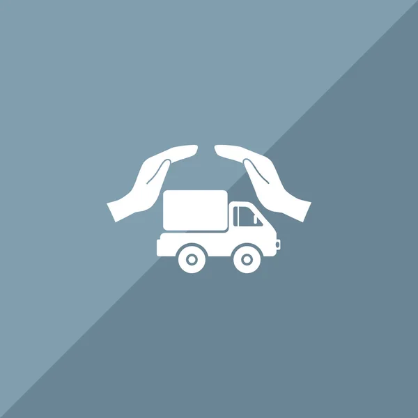 Вантажівка з веб-іконкою рук — стоковий вектор