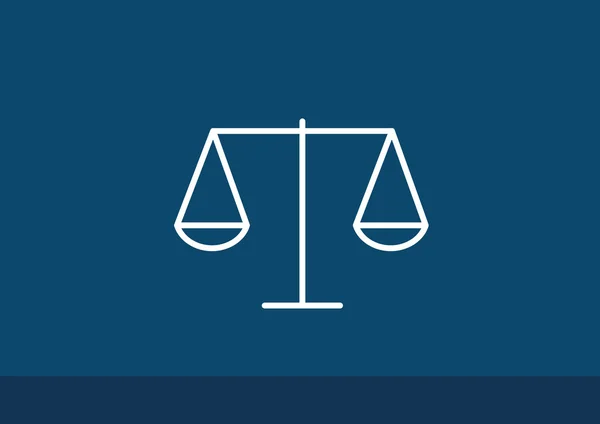 Schalen van Justitie eenvoudige web pictogram — Stockvector