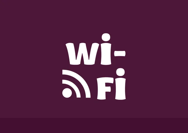 Inscription Wi-Fi avec icône ondulations — Image vectorielle