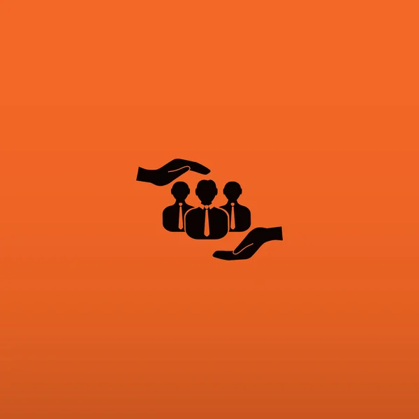 Grupo de personas y manos icono — Vector de stock