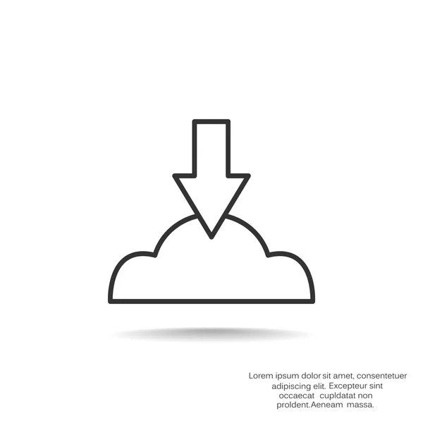 Símbolo de carga de archivos en nube — Vector de stock