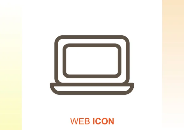 Eenvoudige laptop web pictogram — Stockvector