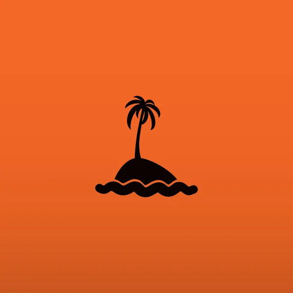 Exotische Insel mit Palme — Stockvektor