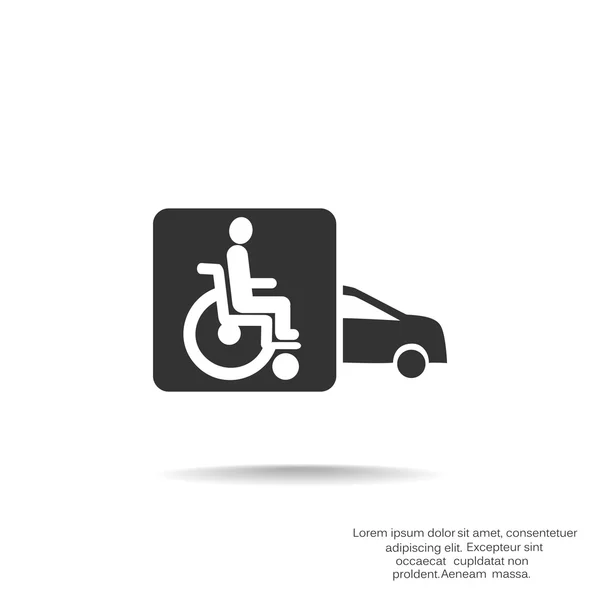 Handicap in auto-pictogram — Stockvector