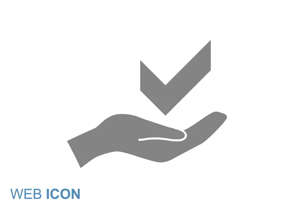 Символ клеща на руке веб-иконка — стоковый вектор