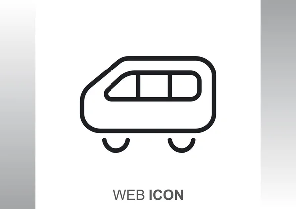 シンプルなバス web アイコン — ストックベクタ
