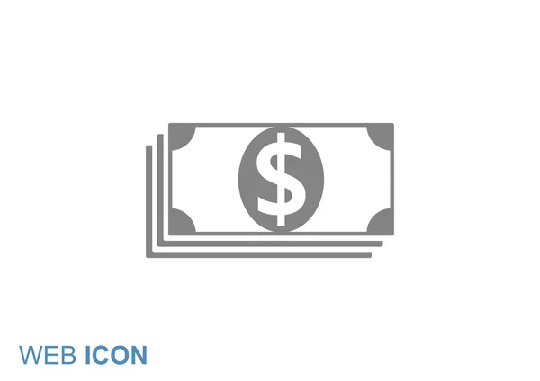 Montón de dólares icono web — Vector de stock