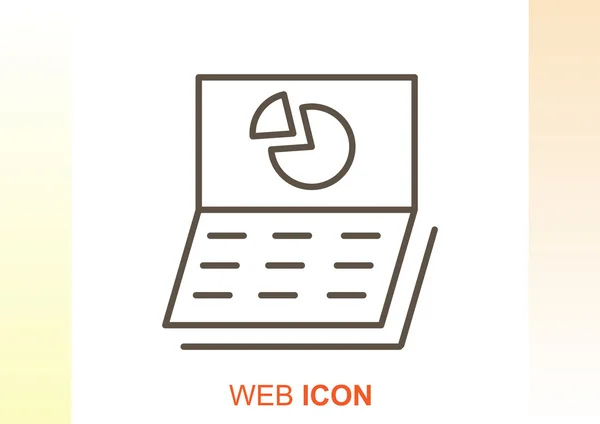 Portátil simple con gráfico en pantalla — Archivo Imágenes Vectoriales