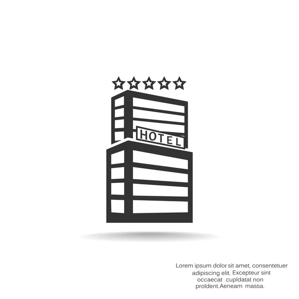 Hotel edifício ícone simples — Vetor de Stock