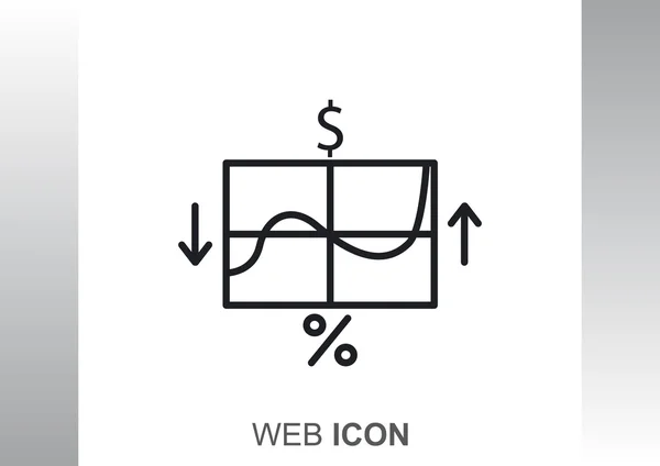 Graph with business symbols icon — Stock Vector