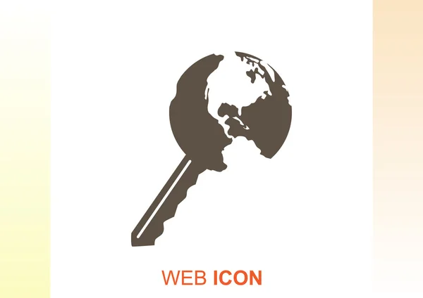 Clave para el icono web mundial — Archivo Imágenes Vectoriales