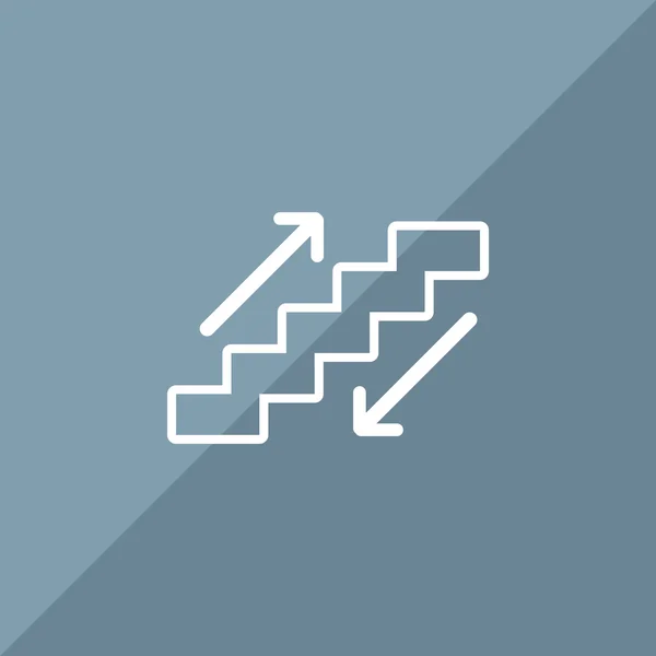Roltrap teken met trappen en pijlen — Stockvector
