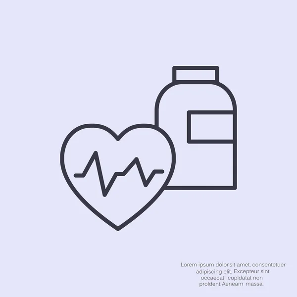 Medicina cardiológica icono web simple — Archivo Imágenes Vectoriales