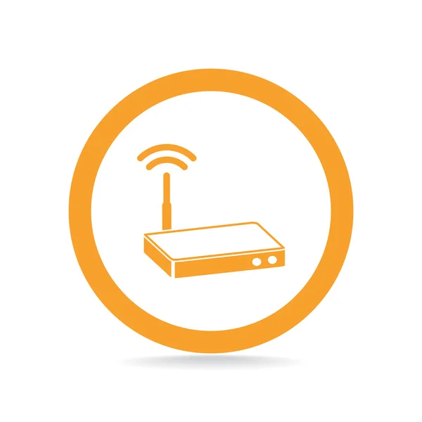 Modem con ondas icono web — Vector de stock