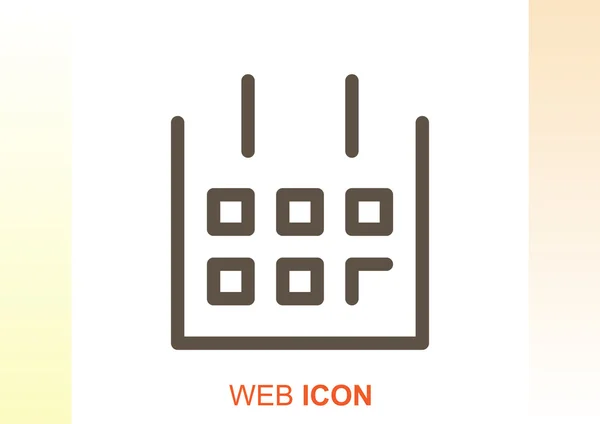 Hoja de calendario icono web simple — Vector de stock