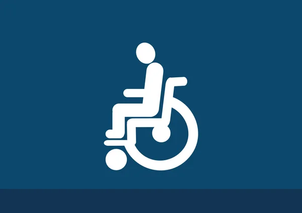 Handicapés sur fauteuil roulant icône simple — Image vectorielle