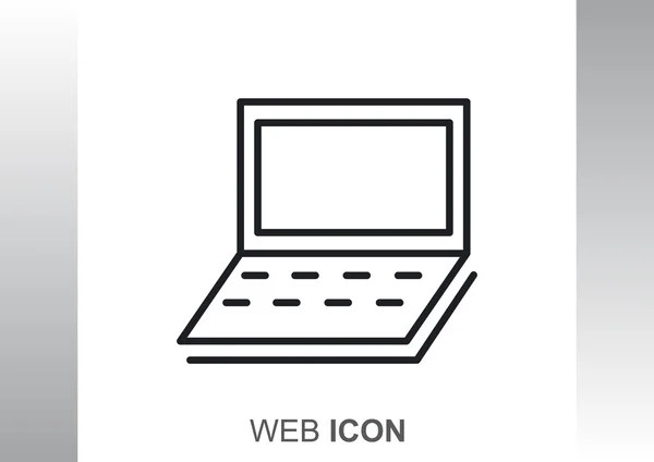Ícone web laptop simples — Vetor de Stock