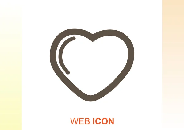 Ikona webové jednoduché srdce — Stockový vektor