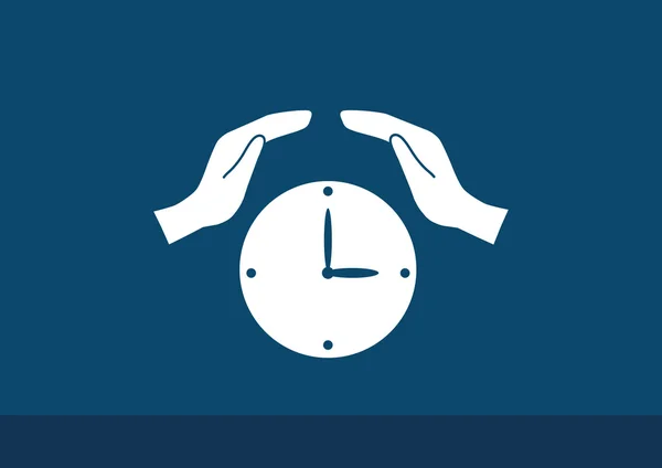 Clock with human hands icon — Stock Vector