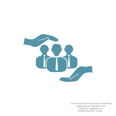 Grup insanlar ve eller simgesini