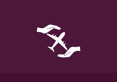 Uçak eller web simgesi