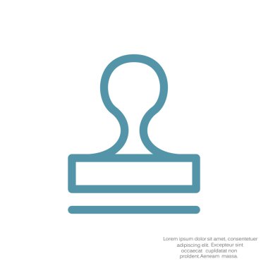 Mühür stamper kavramı simge, anahat vektör çizim