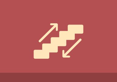 Yürüyen merdivenlerden işaretiyle merdiven ve okları