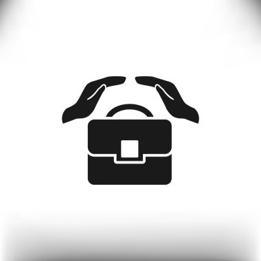 Evrak çantası ile eller web simgesi