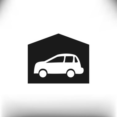 Garajda araba basit simgesiyle