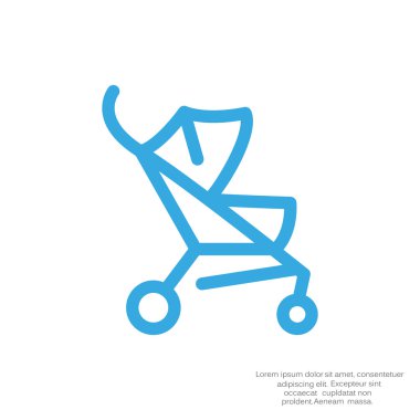 Basit bebek arabası anahat web simgesi