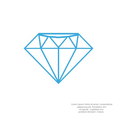 Elmas web simge, lüks konsepti, anahat vektör çizim