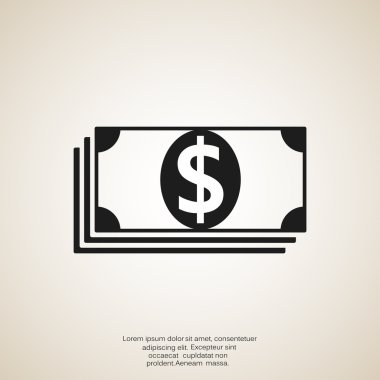 Dolar web simgesi yığını